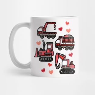 Kids Valentines Day Construction Trucks Funny Boys Kids Toddler Mug